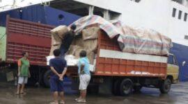 Bongkar muat barang produk asal Malaysia di Pelabuhan Nusantara, Kota Parepare