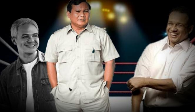 Foto Kolase Ganjar, Prabowo, dan Anies