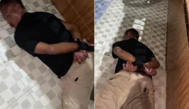 Screenshot video pelaku usai dihajar warga