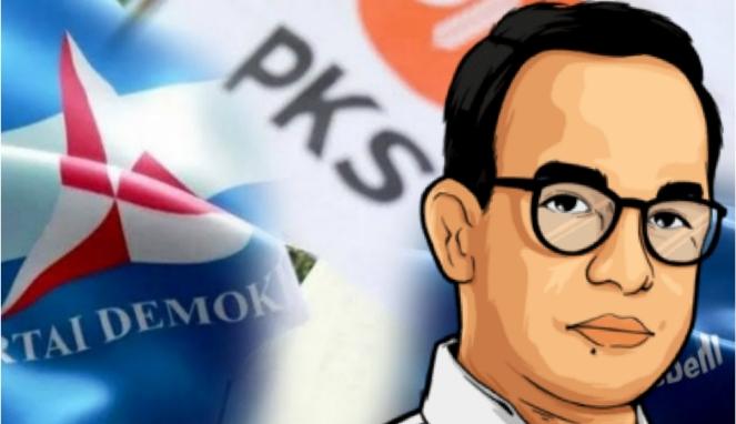 Ilustrasi desain PKS, Demokrat, dan Anies/Grafis: Zonafaktualnews.com