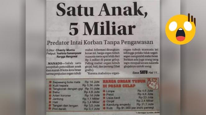 Postingan surat kabar lokal,