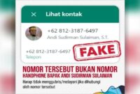 WhatsApp nomor penipu +6281231876497