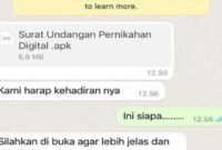 Modus penipu mengirim APK Phising Undangan Nikah melalui WA