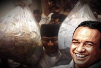 Foto Kolase, Anies Tertawai Sandiaga Uno