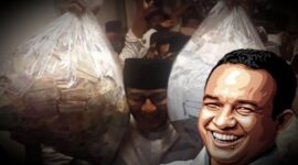 Foto Kolase, Anies Tertawai Sandiaga Uno 