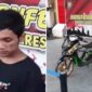 
Foto Kolase : pelaku Junawanisu Darul Azwar Usemahu alias Darul besert dengan motornya brongnya