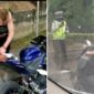 Foto Kolase, bule Rusia yang ugal ugalan tanpa pakai baju, tanpa helm dan surat surat