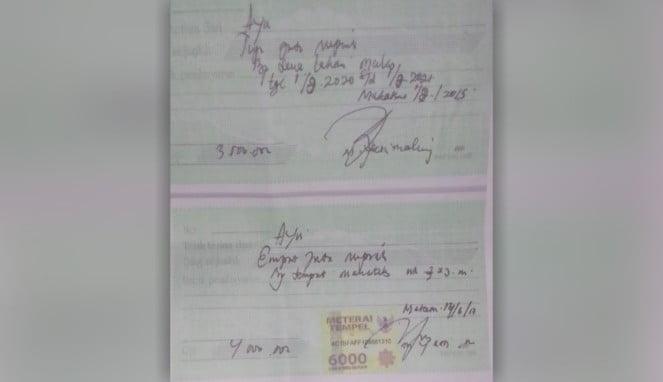 Bukti Kwitansi Transaksi Lahan Eks Makatex (Foto Istimewa)