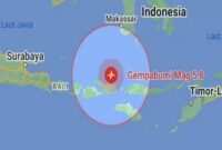 Gempa bumi dengan kekuatan: 5.8 SR, 70 km Timur Laut BIMA-NTB