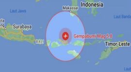 Gempa bumi dengan kekuatan: 5.8 SR, 70 km Timur Laut BIMA-NTB