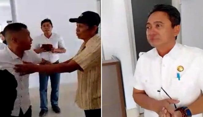 Screenshot video kolase : Kabid Disdikbud Pukul Kadis Kotim (Kiri) dan Plt Kadis Dikbud (Kanan)