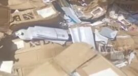 Screenshot video viral : Ribuan KIP masih utuh berserakan di lapak rongsokan