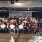 Foto Ketua dan Pengurus Badan Pengusaha Pemuda Pancasila (BPPP atau BP Pemuda Pancasila) pada acara halalbihalal di Kafe Ombak