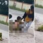 Foto Kolase : Sebuah video aksi penganiayaan seorang pria terhadap wanita viral di medsos