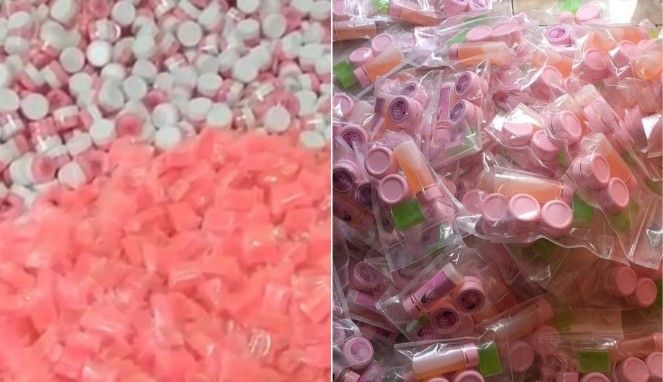 Foto Kolase : Produk CLB Glow Abal-abal (Kiri) dan AA NN Glow Ilegal (Kanan)