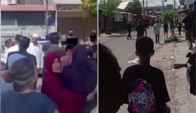 Foto Kolase : tawuran pecah antarwarga Abubakar Lambogo dan Jalahong Daeng Matutu