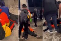 Foto Kolase : Sejumlah pengunjung pingsan saat dievakuasi keluar oleh petugas