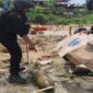 Tim Jibom Brimob Polda Sultra saat mengamankan bom yang diduga peninggalan perang dunia Il. (Foto: Istimewa)