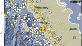 Peta statistik gempa bumi Siberut, Mentawai, Padang, hingga Bukittinggi (BMKG)