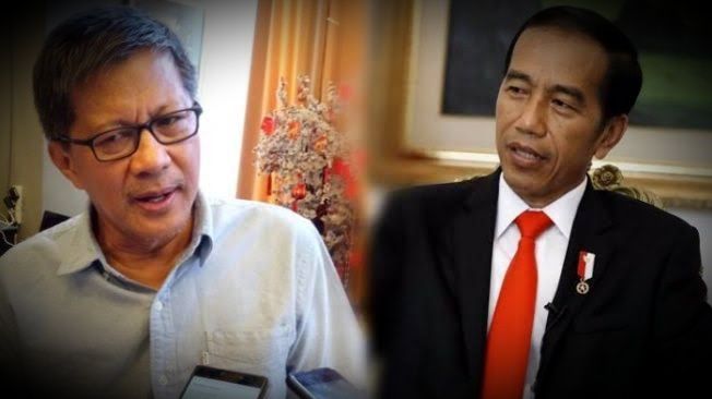 Foto Kolase : Rocky Gerung dan Jokowi