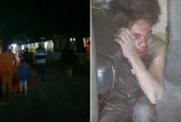 Foto Kolase : Terduga pelaku pembusuran di Bajeng Barat Dikeroyok Warga