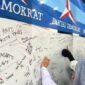 Ratusan kader Partai Demokrat menggelar aksi solidaritas cap jempol darah/Net