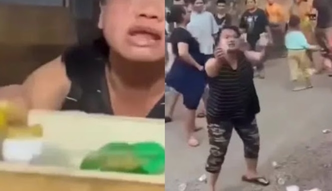 Foto Kolase : aksi Emak-emak gerebek markas transaksi narkoba