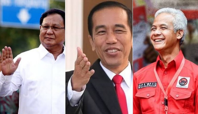 Foto Kolase : Prabowo, Jokowi, dan Ganjar