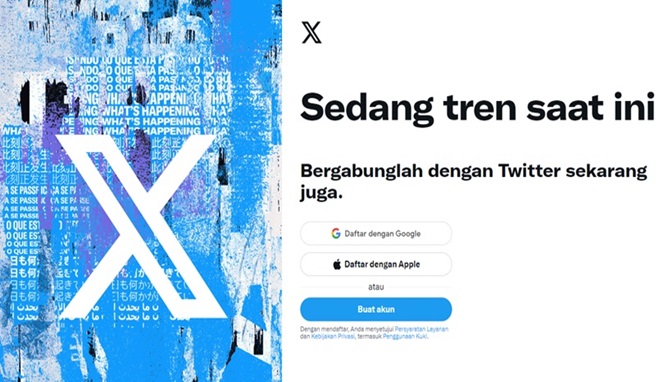Logo Twitter berganti menjadi huruf X