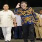 Prabowo Subianto dan Budiman Sudjatmiko usai mengadakan pertemuan di Jalan Kertanegara, Jakarta Selatan (Foto : istimewa)