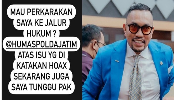 foto Kolase Ahmad Sahroni dan Story Instagram miliknya