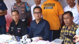 Polisi menggelar rilis kasus tersangka kasus pembunuhan mahasiswa UI (Foto Humas Polri)