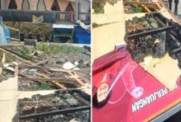 Foto Kolase : Oknum Polisi Mabuk Bakar Baliho Ganjar Pranowo