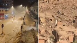 Foto Kolase : Hong Kong Diterpa Banjir Parah, Maroko Diguncang Gempa Dahsyat