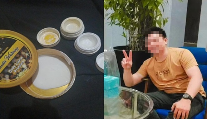 Foto Kolase : Produk Zahra Glow Skincare dan Suami Sang Owner Zahra Glow Skincare yang overacting sebut : Saya Anggota