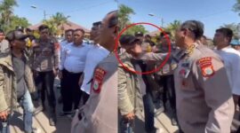 Viral, Karo Ops Polda Sulsel “Senggol” Wajah Pendemo Pakai Tangan 