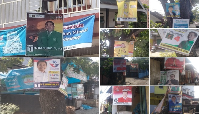 Potret Caleg Penghuni Pohon dan Tiang Listrik Gentayangan di Gowa