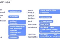 Produk YS Beauty Care BPOM (Tangkapan Layar Website Cek Produk BPOM)