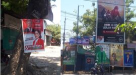 Caleg ‘Perusak’ Pohon dan Tiang Listrik di Makassar Bertebaran