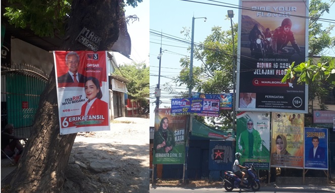 Caleg ‘Perusak’ Pohon dan Tiang Listrik di Makassar Bertebaran