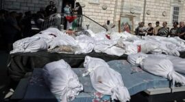 Pemakaman korban-korban pengeboman Zionist Israel di Gaza