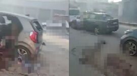 Screenshot video : Militer Israel Meroket Kendaraan Rombongan Warga Gaza hingga menewaskan puluhan orang di jalanan