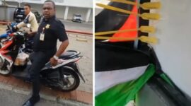 Kena Batunya, Satpam yang Copot Bendera Palestina di Motor Kurir Dipecat