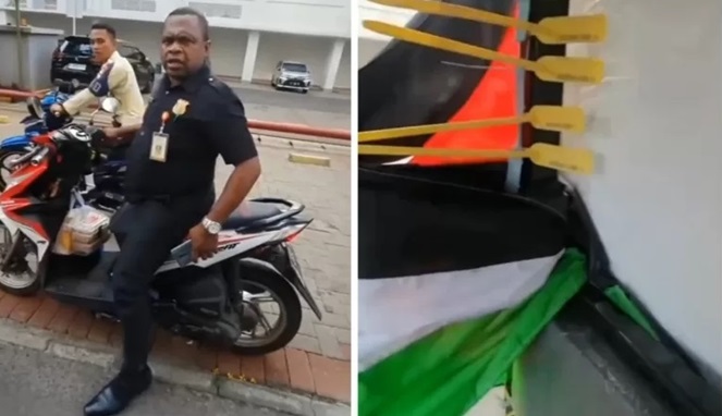 Kena Batunya, Satpam yang Copot Bendera Palestina di Motor Kurir Dipecat