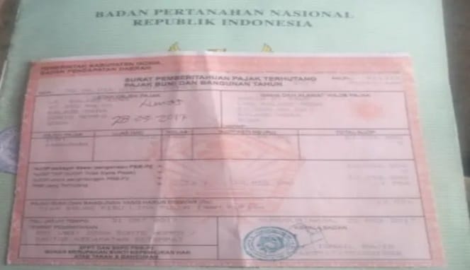 Sertifikat dan SPPT salah satu warga