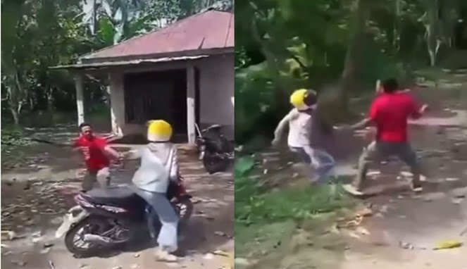 Heboh, Pria Ngamuk Bacok Wanita Penagih Utang