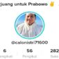 Tangkapan layar akun @calonistri71600 berjuang bersama Prabowo