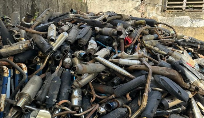 5.352 Knalpot Brong Disita, Kapolrestabes Makassar Bakal Sulap Jadi Tugu