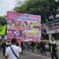 Lengserkan Jokowi, Tolak Pilpres Curang! Poros Buruh Geruduk KPU (Foto Istimewa)