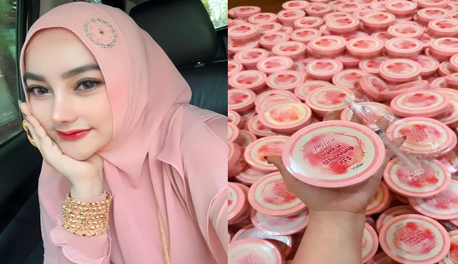Ibu Bhayangkari Owner KFSS Glow inisial FFA dan Produk KFSS Glow (Foto Kolase Facebook FFA)